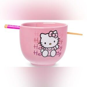 Hello Kitty Pink Bowl with Chopsticks